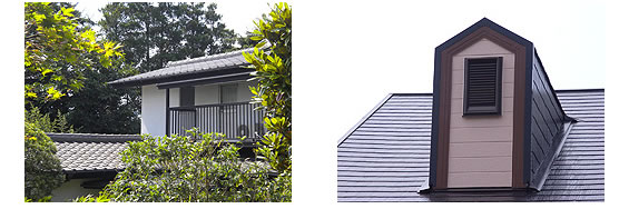 和風の一般瓦（瓦名人使用）、コロニアル屋根（テリオスコート使用）の塗装事例